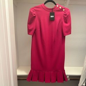 DKNY fuchsia dress with pleated hem